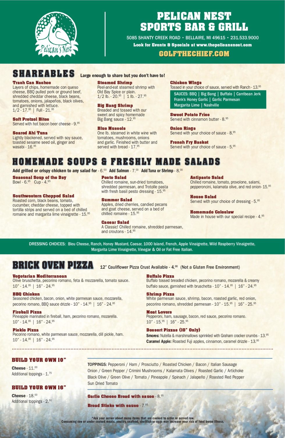 Menu The Pelican's Nest Menu The Pelican's Nest